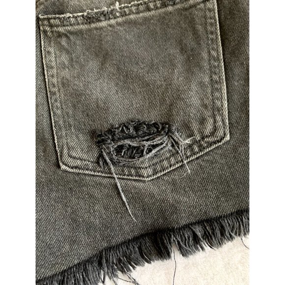 Free People We The Free Black Distressed Denim Shorts NEW W/OUT TAGS - Picture 7 of 8